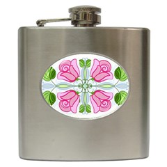 Figure Roses Flowers-ornament Hip Flask (6 Oz) by Jancukart