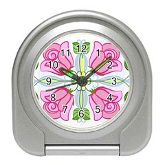 Figure roses flowers-ornament Travel Alarm Clock