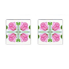 Figure Roses Flowers-ornament Cufflinks (square)