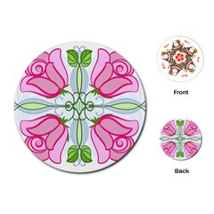 Figure roses flowers-ornament Playing Cards Single Design (Round)