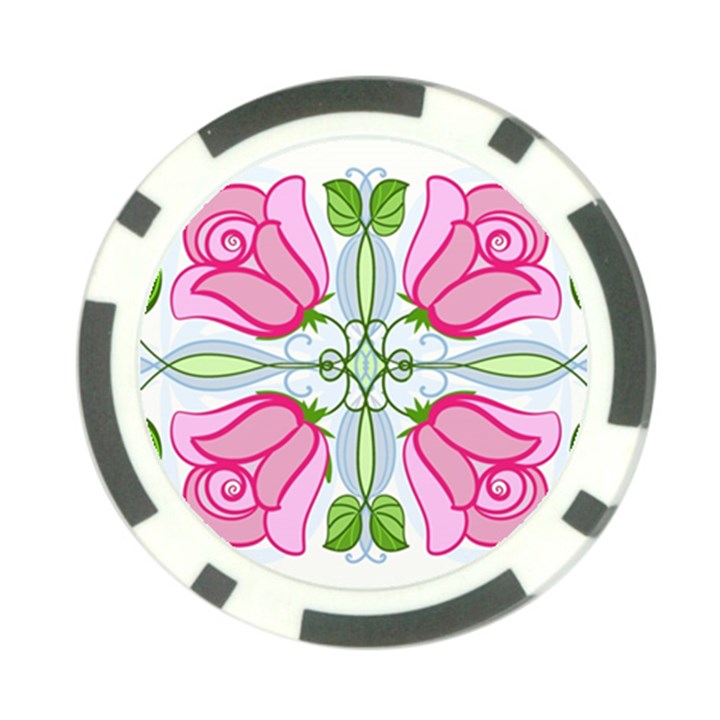 Figure roses flowers-ornament Poker Chip Card Guard