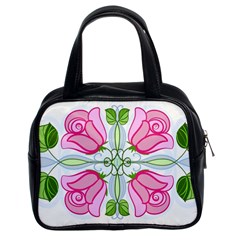 Figure Roses Flowers-ornament Classic Handbag (two Sides)