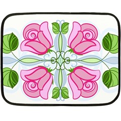 Figure Roses Flowers-ornament Fleece Blanket (mini)