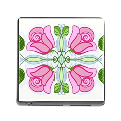 Figure Roses Flowers-ornament Memory Card Reader (square 5 Slot) by Jancukart