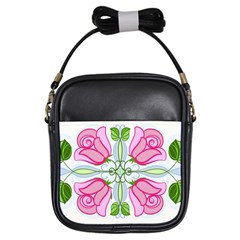 Figure Roses Flowers-ornament Girls Sling Bag