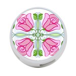 Figure roses flowers-ornament 4-Port USB Hub (One Side) Front