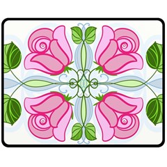 Figure Roses Flowers-ornament Fleece Blanket (medium)  by Jancukart