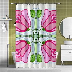 Figure Roses Flowers-ornament Shower Curtain 48  X 72  (small) 