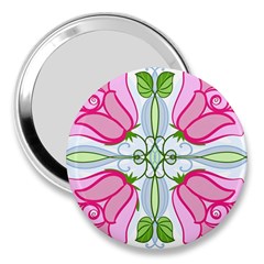 Figure Roses Flowers-ornament 3  Handbag Mirrors