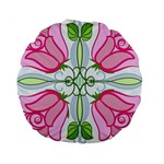 Figure roses flowers-ornament Standard 15  Premium Round Cushions Front