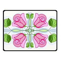 Figure Roses Flowers-ornament Double Sided Fleece Blanket (small) 