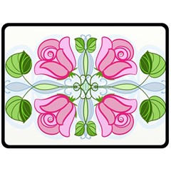 Figure roses flowers-ornament Double Sided Fleece Blanket (Large) 