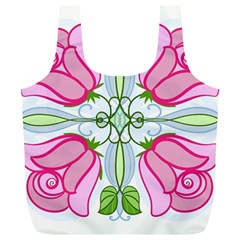 Figure Roses Flowers-ornament Full Print Recycle Bag (xl)