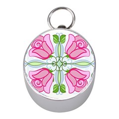 Figure Roses Flowers-ornament Mini Silver Compasses