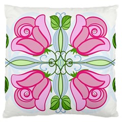 Figure Roses Flowers-ornament Large Flano Cushion Case (one Side) by Jancukart