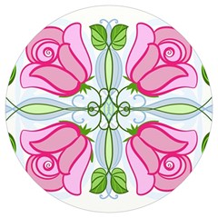 Figure Roses Flowers-ornament Round Trivet