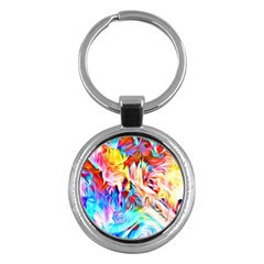 Background-drips-fluid-colorful- Key Chain (round)