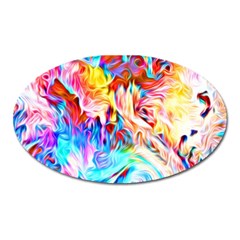 Background-drips-fluid-colorful- Oval Magnet by Jancukart