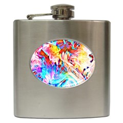 Background-drips-fluid-colorful- Hip Flask (6 Oz) by Jancukart