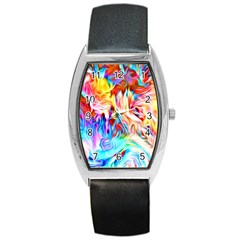 Background-drips-fluid-colorful- Barrel Style Metal Watch