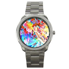 Background-drips-fluid-colorful- Sport Metal Watch