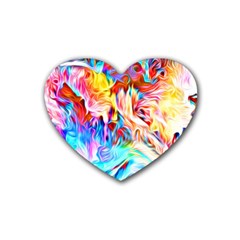 Background-drips-fluid-colorful- Rubber Coaster (heart)