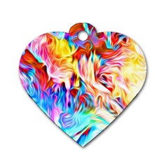 Background-drips-fluid-colorful- Dog Tag Heart (one Side)