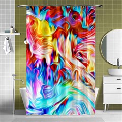 Background-drips-fluid-colorful- Shower Curtain 48  X 72  (small) 