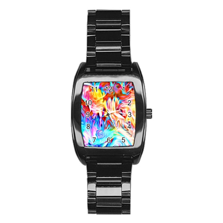 Background-drips-fluid-colorful- Stainless Steel Barrel Watch