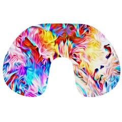 Background-drips-fluid-colorful- Travel Neck Pillow by Jancukart