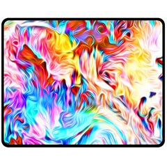 Background-drips-fluid-colorful- Double Sided Fleece Blanket (medium) 