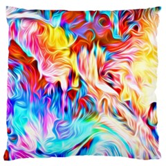 Background-drips-fluid-colorful- Large Flano Cushion Case (one Side) by Jancukart