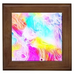 Background-drips-fluid-colorful Framed Tile