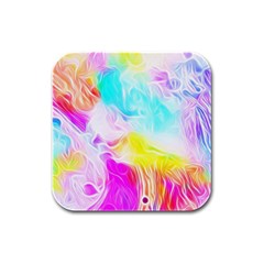 Background-drips-fluid-colorful Rubber Square Coaster (4 Pack)