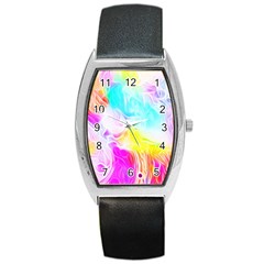 Background-drips-fluid-colorful Barrel Style Metal Watch