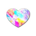 Background-drips-fluid-colorful Rubber Coaster (Heart) Front