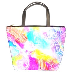 Background-drips-fluid-colorful Bucket Bag