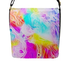 Background-drips-fluid-colorful Flap Closure Messenger Bag (l)