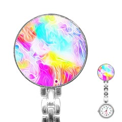 Background-drips-fluid-colorful Stainless Steel Nurses Watch by Jancukart