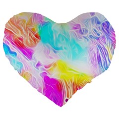 Background-drips-fluid-colorful Large 19  Premium Flano Heart Shape Cushions