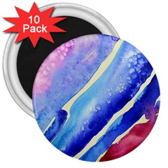 Painting-abstract-blue-pink-spots 3  Magnets (10 Pack)  by Jancukart