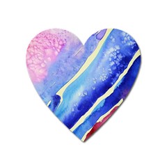 Painting-abstract-blue-pink-spots Heart Magnet