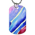 Painting-abstract-blue-pink-spots Dog Tag (Two Sides) Front