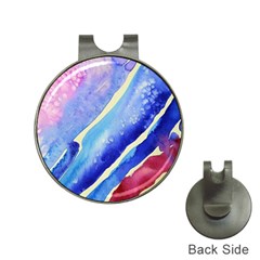 Painting-abstract-blue-pink-spots Hat Clips With Golf Markers