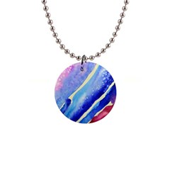 Painting-abstract-blue-pink-spots 1  Button Necklace by Jancukart