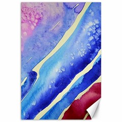 Painting-abstract-blue-pink-spots Canvas 12  X 18 