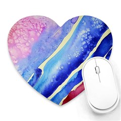 Painting-abstract-blue-pink-spots Heart Mousepads