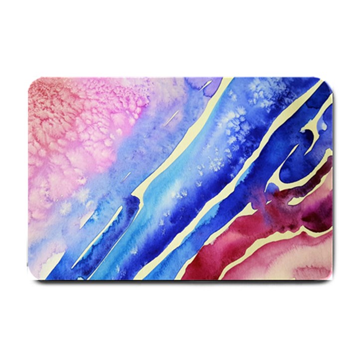 Painting-abstract-blue-pink-spots Small Doormat 