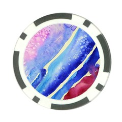 Painting-abstract-blue-pink-spots Poker Chip Card Guard