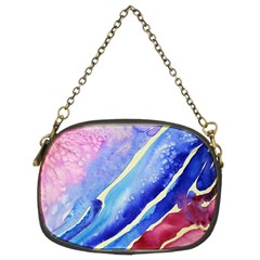 Painting-abstract-blue-pink-spots Chain Purse (two Sides)